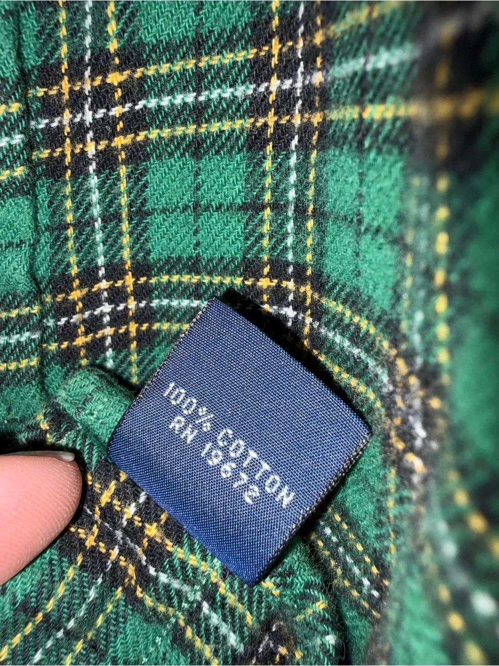 Vintage Ralph Lauren Boys Medium Green Plaid Button Down Shirt 100% Cotton
